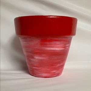 Hand painted decorative clay pot- 4”.